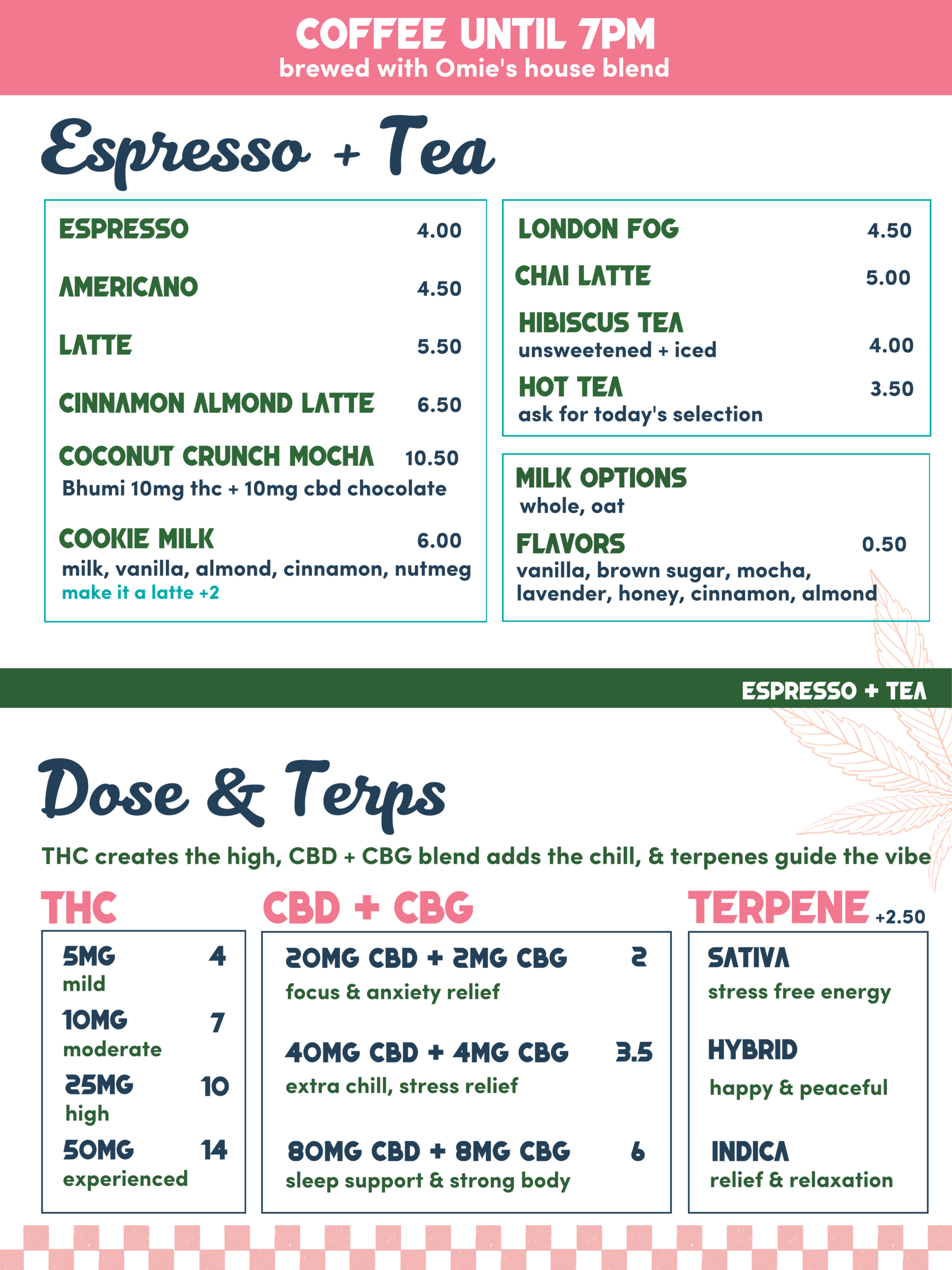 Canna Cafe house Drinks